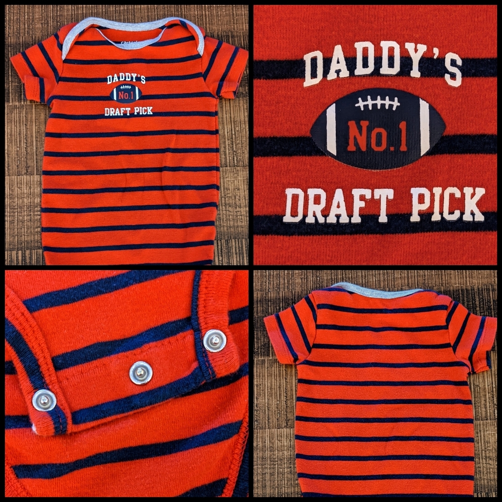 Carter's 12 Month Onsie - Daddy's No.1 Draft Pick